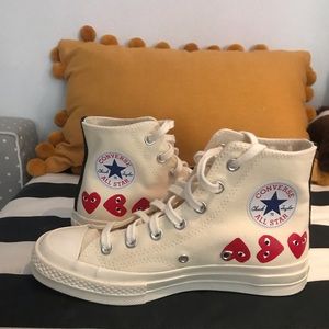 COPY - Converse x Comme Des Garcons Multi Heart High-Top Canvas Sneakers